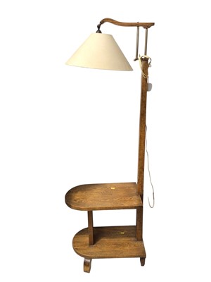Lot 5338 - Mid century oak floor lamp / seat lamp