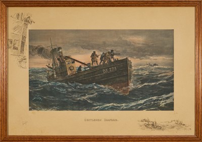 Lot 1157 - *Snaffles, Charles Johnson Payne (1884-1967) signed print - Gentlemen Unafraid, 45cm x 66cm, in glazed frame
