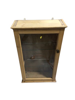 Lot 5339 - Pine hanging display cabinet with two shelves measuring approximately 84cm tall x 50cm wide x 20cm deep