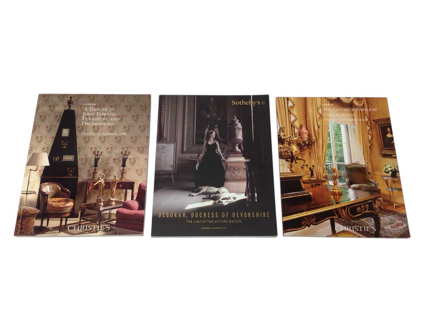 Lot 96 - 'Deborah, Duchess of Devonshire, The last of the Mitford sisters' 'Sotheby's sale catalogue, 2nd March 2016, 'A tribute to John Fowler: Furniture and decorations', Christie's sale catalogue, 1...
