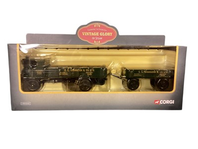 Lot 1882 - Corgi Vintage Glory 1:50 scale diecast models Sentinel Steam Wagon & Trailer CC200004, 1925 Foden C Type CC20206, Fowler B6 Road Locomotive 80106, Fowler B6 Showman's Locomotive 80105, 1905...