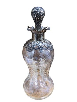 Lot 5233 - Late Victorian silver mounted glass whisky decanter Chester 1898