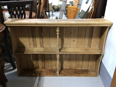 Lot 5350 - Pine hanging shelf unit measuring approximately 113cm wide x 17cm deep x 76cm tall