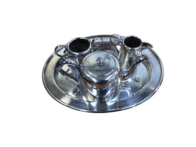 Lot 5051 - Early 20th century silver plated teaset on tray.