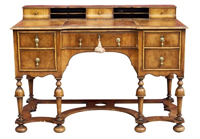 Lot 1266 - Queen Anne revival walnut desk