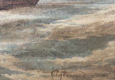 Lot 1165 - Alfred Stannard (1806-1889) watercolour - Off the Norfolk Coast, signed, 19.5cm x 28.5cm, in glazed gilt frame. Provenance: Bonhams, East Anglian View, 6th October 2004, lot 94.