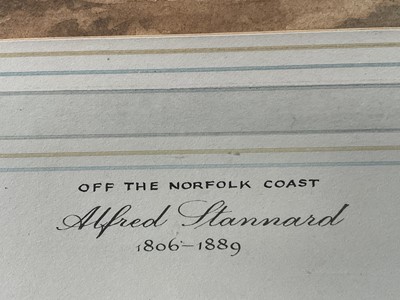 Lot 1165 - Alfred Stannard (1806-1889) watercolour - Off the Norfolk Coast, signed, 19.5cm x 28.5cm, in glazed gilt frame. Provenance: Bonhams, East Anglian View, 6th October 2004, lot 94.