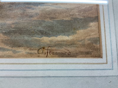 Lot 1165 - Alfred Stannard (1806-1889) watercolour - Off the Norfolk Coast, signed, 19.5cm x 28.5cm, in glazed gilt frame. Provenance: Bonhams, East Anglian View, 6th October 2004, lot 94.