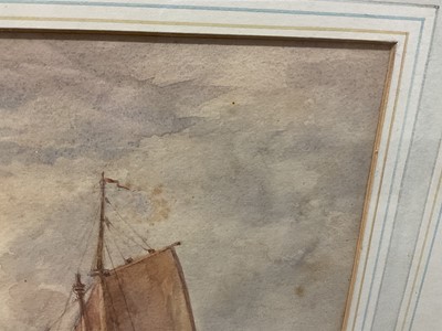Lot 1165 - Alfred Stannard (1806-1889) watercolour - Off the Norfolk Coast, signed, 19.5cm x 28.5cm, in glazed gilt frame. Provenance: Bonhams, East Anglian View, 6th October 2004, lot 94.