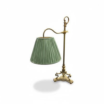 Lot 1268 - Antique classical revival brass desk lamp