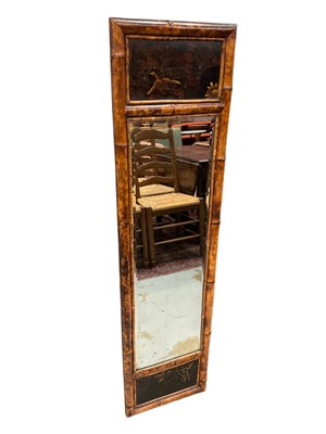 Lot 5374 - Chinoiserie bamboo pier mirror, 141 x 34cm
