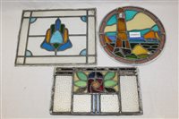 Lot 3713 - Collection of small stained and leaded glass...