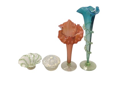 Lot 2229 - Collection of art glass including vase in the manner of Loetz, various Murano and others