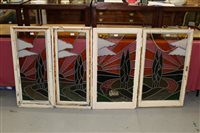 Lot 3715 - Four similar stained glass windows - each with...