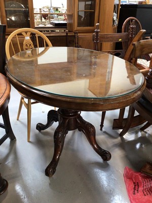 Lot 5358 - Edwardian walnut table measuring approximately 74cm tall