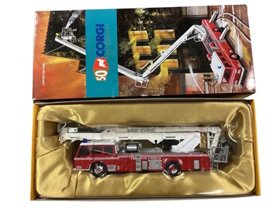 Lot 1892 - Corgi Limited Edition 50th Anniversary 1:50 scale Dennis F125 Simon Snorkel Glidamatic Spring Suspension diecast fire engine, boxed. AN13009 (1)