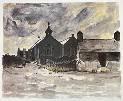 Lot 187 - Kyffin Williams (1918-2006) lithograph, printed at Curwen Studios, image approximately40 x 49cm, unframed. With female nude drawing verso signed Rizzello.