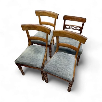 Lot 5372 - Four Victorian mahogany dining chairs, including three matched (4)