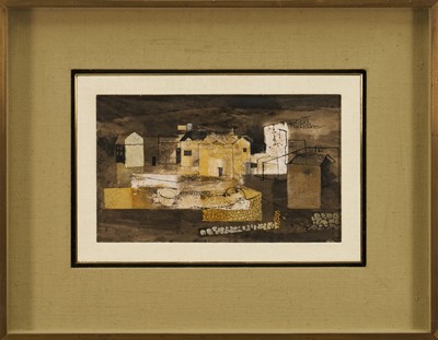 Lot 1114 - *Keith Vaughan (1912-1977) pen, ink and watercolour - Pickering, Yorkshire, signed in pencil lower right, 16cm x 26.5cm, in original glazed frame.