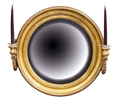 Lot 1275 - Regency gilt framed convex wall mirror