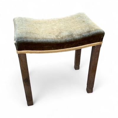 Lot 119 - The Coronation of H.M. King George VI, 1937, scarce Coronation stool with original velvet upholstery and limed oak frame, stamped marks to underside