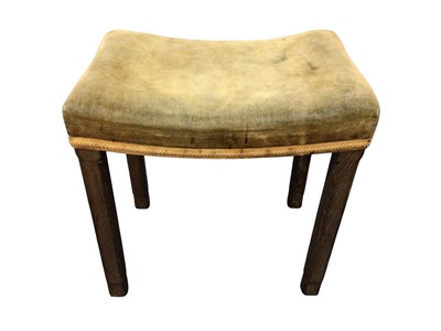 Lot 112 - The Coronation of H.M. King George VI, 1937, scarce Coronation stool with original velvet upholstery and limed oak frame, stamped marks to underside