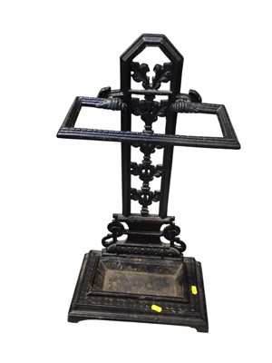 Lot 5386 - Victorian cast iron umbrella / stick stand measuring approximately 66cm tall