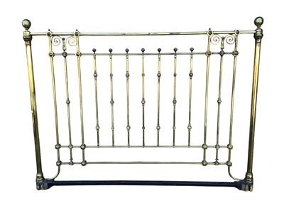 Lot 5389 - Victorian brass headboard measuring approximately 173cm wide x 133cm tall
