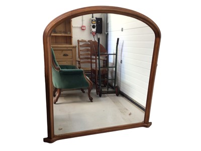 Lot 5391 - Large 20th century overmantel mirror with a oak surround measuring approximately 139cm tall x 122cm wide