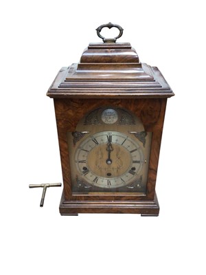 Lot 2912 - George II style walnut chiming bracket clock and bracket