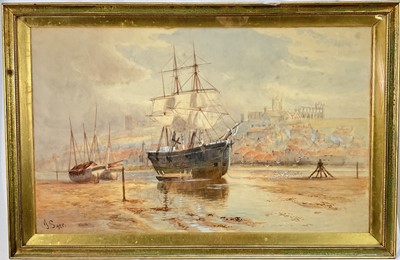 Lot 110 - John Syer (1815-1885) watercolour, shipping in Whitby harbour