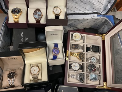 Lot 335 - Large collection of contemporary watches and pocket watches
