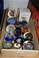 Lot 2202 - Collection of glass paperweights - including...