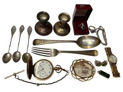 Lot 114 - Group of silver, jewellery and watches