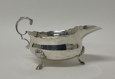 Lot 191 - Silver sauce boat