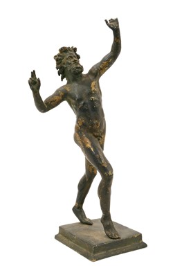 Lot 780 - Grand Tour bronze figure of the dancing Faun of Pompeii, mid-19th century