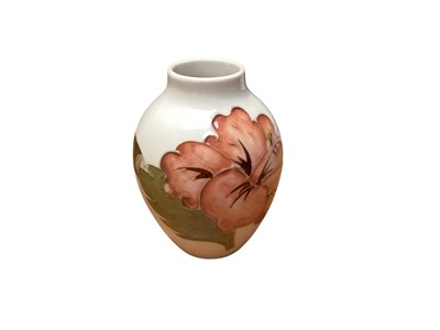 Lot 2202 - Small Moorcroft Hibiscus pattern vase