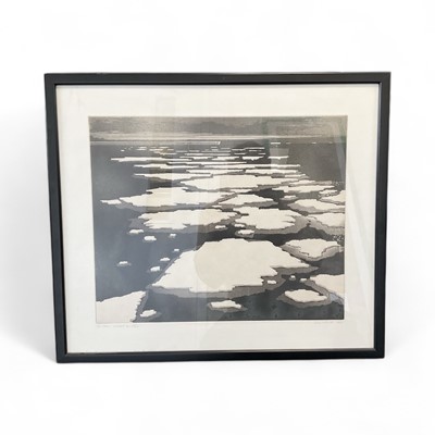 Lot 5228 - David Smith (1920-1998), limited edition print, Ice Floes - Weddell Sea (27/50), dated 1977, framed, 44cm x 35.5cm NB- David Smith was official artist to the British Antarctic Survey, 197...