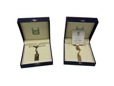 Lot 448 - G.B. - Royal Mint Classics to include 9ct Ingot with chain (N.B. Est. Wt. 6gms) & another in silver 2003 (2 ingots)