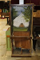 Lot 3746 - Antique slot machine cabinet with painted big...