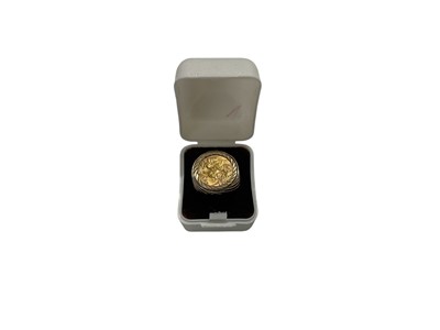 Lot 460 - G.B. - Gold Half Sovereign George V 1913 AVF set in 9ct ring (N.B. Estimated Wt. 10.1gms) (1 coin)