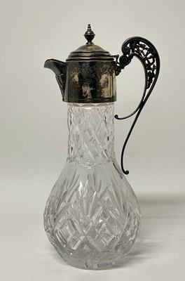 Lot 212 - Contemporary silver mounted cut glass claret jug