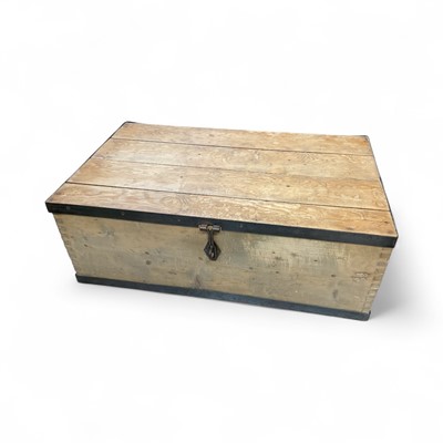 Lot 5293 - Antique pine chest measuring 85cm wide x 52cm deep x 31cm high