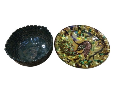 Lot 5018 - Studio pottery bowl decorated with a mermaid and poignant text, potter's mark to base