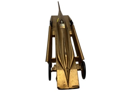 Lot 2044 - 1930s Kingsbury Motor Driven racing car, made in USA, painted gold, with Dunlop tires