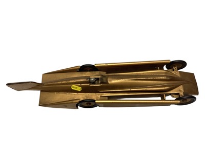 Lot 2044 - 1930s Kingsbury Motor Driven racing car, made in USA, painted gold, with Dunlop tires