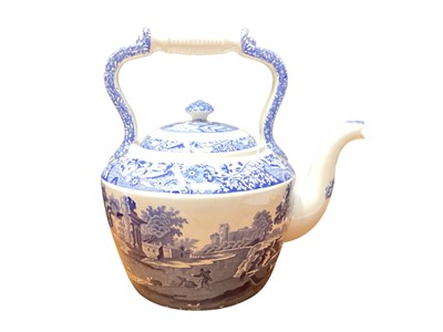 Lot 2211 - Spode Italian pattern blue and white kettle