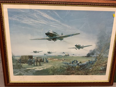 Lot 57 - Group of railway and aviation prints in glazed frame.