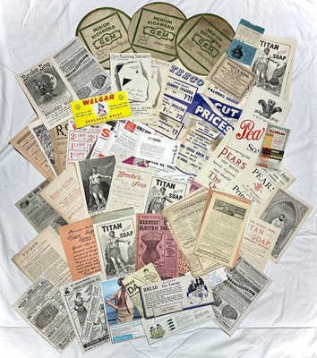 Lot 1227 - Collection of advertising memorabilia, mainly, 19th century and early to mid-20th century, to include Welgar Shredded Wheat, Mirado pencils, Bovril “The Multiplan” or “Scholar’s Calculator”, TES...