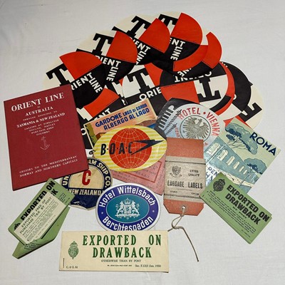 Lot 1232 - Travel and luggage labels, early to mid-20th century, to include Union Steam Ship co of New Zealand, Orient Line, B.O.A.C, “Orient Line to Australia Through Bookings To Tasmania & New Zealan...